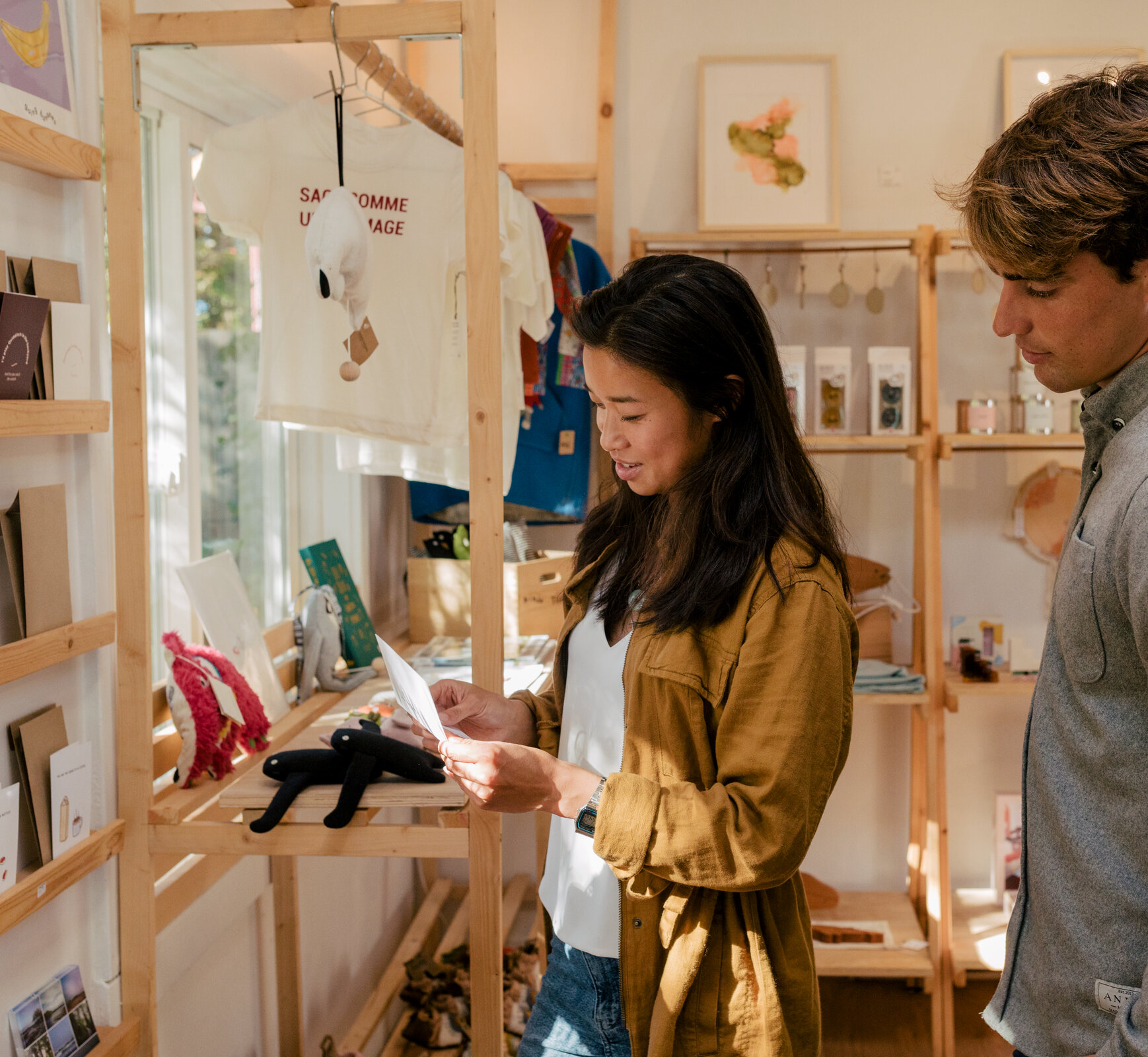 People shopping inside a gift shop